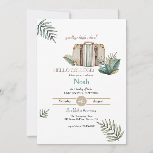 Graduierungspartei Einladung (Vorderseite)