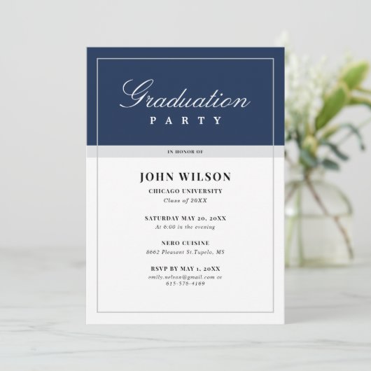 Graduierungspartei Einladung (Stehend Vorderseite)