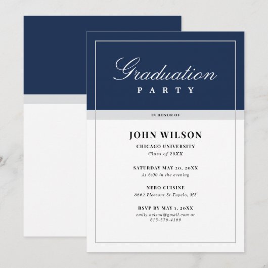 Graduierungspartei Einladung (Vorne/Hinten)
