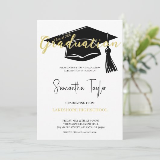 Graduierungspartei Einladung (Stehend Vorderseite)