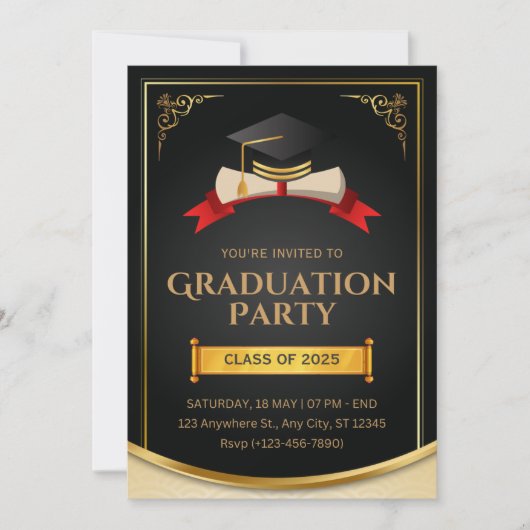 Graduierungspartei Einladung (Vorderseite)