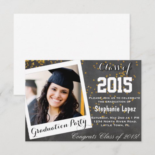 Graduierungspartei Einladung (Vorne/Hinten)