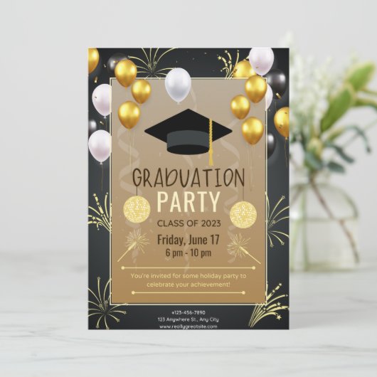 Graduierungspartei Einladung (Stehend Vorderseite)