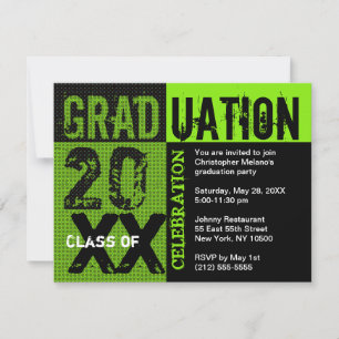 Graduierungspartei Einladung Black Green
