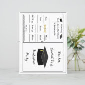 Graduierungspartei Einladung Black School Cap Papi (Stehend Vorderseite)