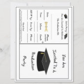 Graduierungspartei Einladung Black School Cap Papi (Vorderseite)