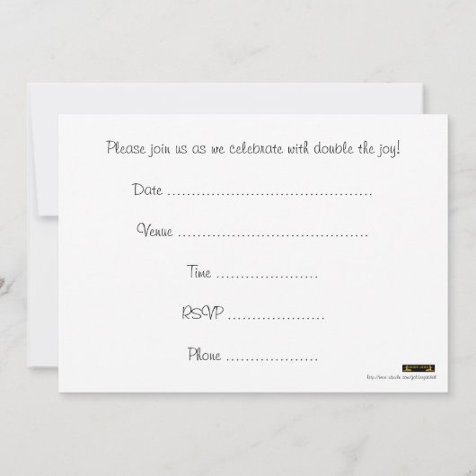 Graduierungspartei Einladung für Zwillinge (Rückseite)