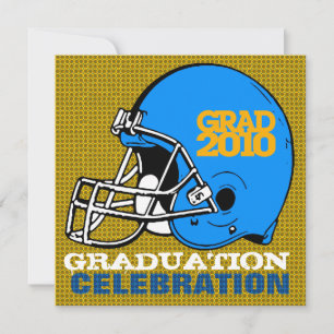 Graduierungspartei Einladung Fußball Helm 6 Blau