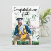 Graduierungspartei Einladung Glückwunsch Grad Foto (Stehend Vorderseite)