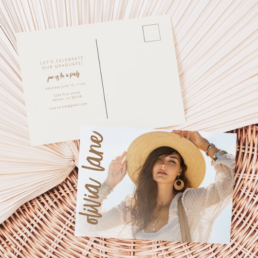 Graduierungspartei Einladung Postkarte mit Foto