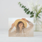 Graduierungspartei Einladung Postkarte mit Foto (Stehend Vorderseite)