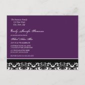 Graduierungspartei Einladung Postkarten Lila Schwa (Rückseite)