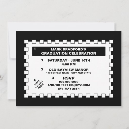 GRADUIERUNGSPARTEI/EINLADUNGSPERSONALISIERUNG - KR EINLADUNG (Rückseite)