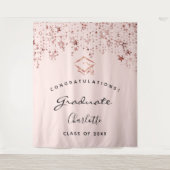 Graduierungspartei Erröten Rose Goldgraduierte Wandteppich (Vorderseite)