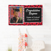 Graduierungspartei Foto Personalisiert Schwarz und Banner (Insitu)