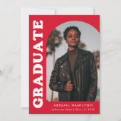 Graduierungspartei für Arch Red Foto Einladung (Vorderseite)