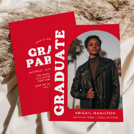Graduierungspartei für Arch Red Foto Einladung