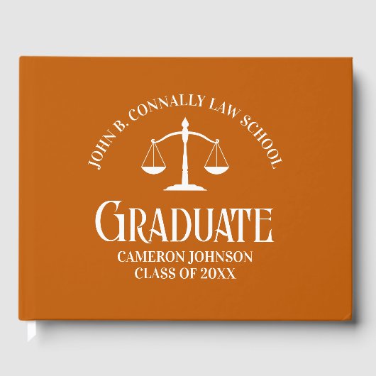 Graduierungspartei für Custom Orange Law School Gästebuch (Vorderseite)