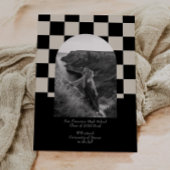 Graduierungspartei für das schwarz-karierte Foto Einladung