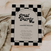 Graduierungspartei für das schwarz-karierte Foto Einladung
