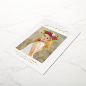 Graduierungspartei für das Whimsical Script-Foto Folieneinladung (Gedreht)