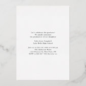 Graduierungspartei für das Whimsical Script-Foto Folieneinladung (Rückseite)