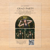 Graduierungspartei für die Graduierung von QR-Code Acryleinladungen (Vorderseite)