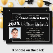 Graduierungspartei für Fotos mit schwarzem und wei Einladung