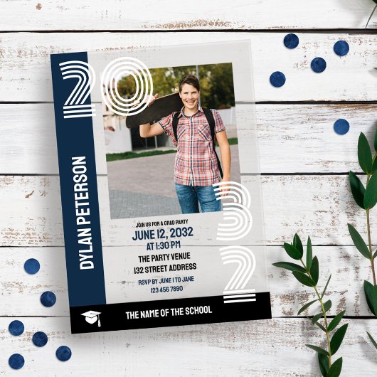 Graduierungspartei für Fotos mit schwarzen Multili Acryleinladungen