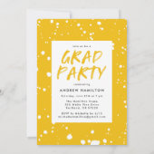 Graduierungspartei für Gelbfärbung Spritzer Foto Einladung (Rückseite)