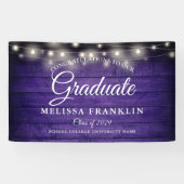 Graduierungspartei für lila Holzstring-Lichter Banner (Horizontal)