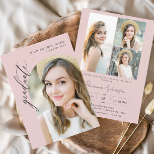 Graduierungspartei für Minimalistisches Foto in Ro Einladung