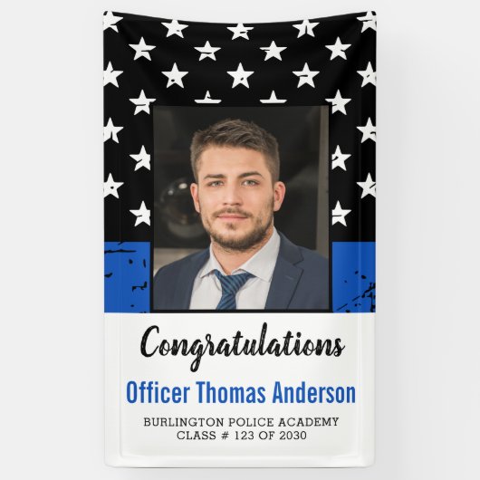 Graduierungspartei für Polizeibeamte der Thin Blue Banner (Vertikal)