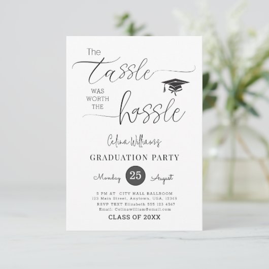 Graduierungspartei für Printable Download Einladung (Stehend Vorderseite)