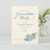 Graduierungspartei für Wasserfarben Einladung (Stehend Vorderseite)