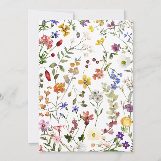 Graduierungspartei für Wasserfarben-Wildblume Einladung (Rückseite)