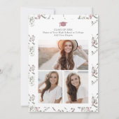 Graduierungspartei für Wasserfarben-Wildblume Einladung (Rückseite)