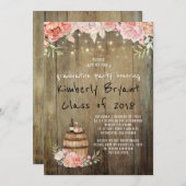 Graduierungspartei für Weinbarrel Rustikale String Einladung (Vorne/Hinten)