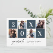 Graduierungspartei Geometric 4 Foto Typografie Ankündigung (Stehend Vorderseite)