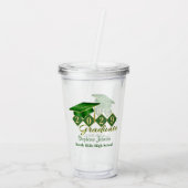 Graduierungspartei Green Gold Personalisiert Acryltrinkbecher (Rückseite)