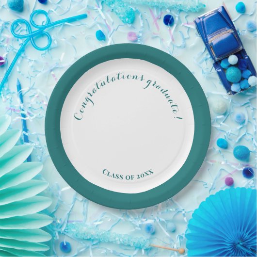 Graduierungspartei Green und White Simple Pappteller (Party)