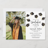 Graduierungspartei Happy Hats Foto Einladung (Vorderseite)