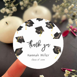 Graduierungspartei Happy Hats Runder Aufkleber