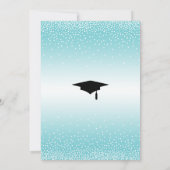 Graduierungspartei Helle Türkis Ombre Confetti Einladung (Rückseite)