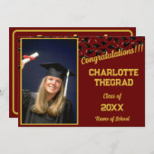 Graduierungspartei Herzlichen Glückwunsch Persönli Einladung (Vorne/Hinten)