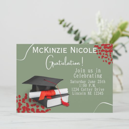 Graduierungspartei Karte (Stehend Vorderseite)