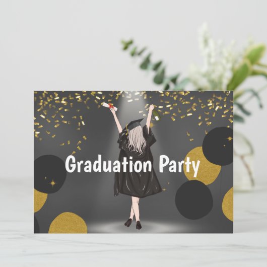 Graduierungspartei Karte (Stehend Vorderseite)