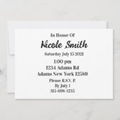 Graduierungspartei Karte (Rückseite)