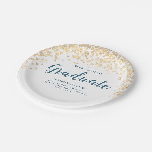 Graduierungspartei "Klasse" Personalisierter Name Pappteller (Schrägansicht)