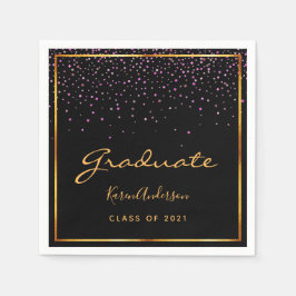 Graduierungspartei lila Gold Serviette